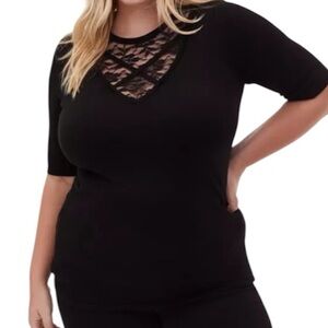 Torrid Lace Neck Blouse